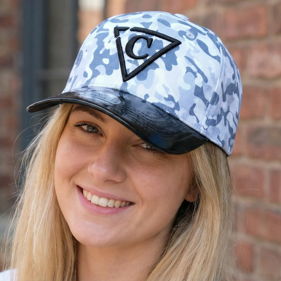 Grey Camo Curved Baseball Cap - Grey - Image 7