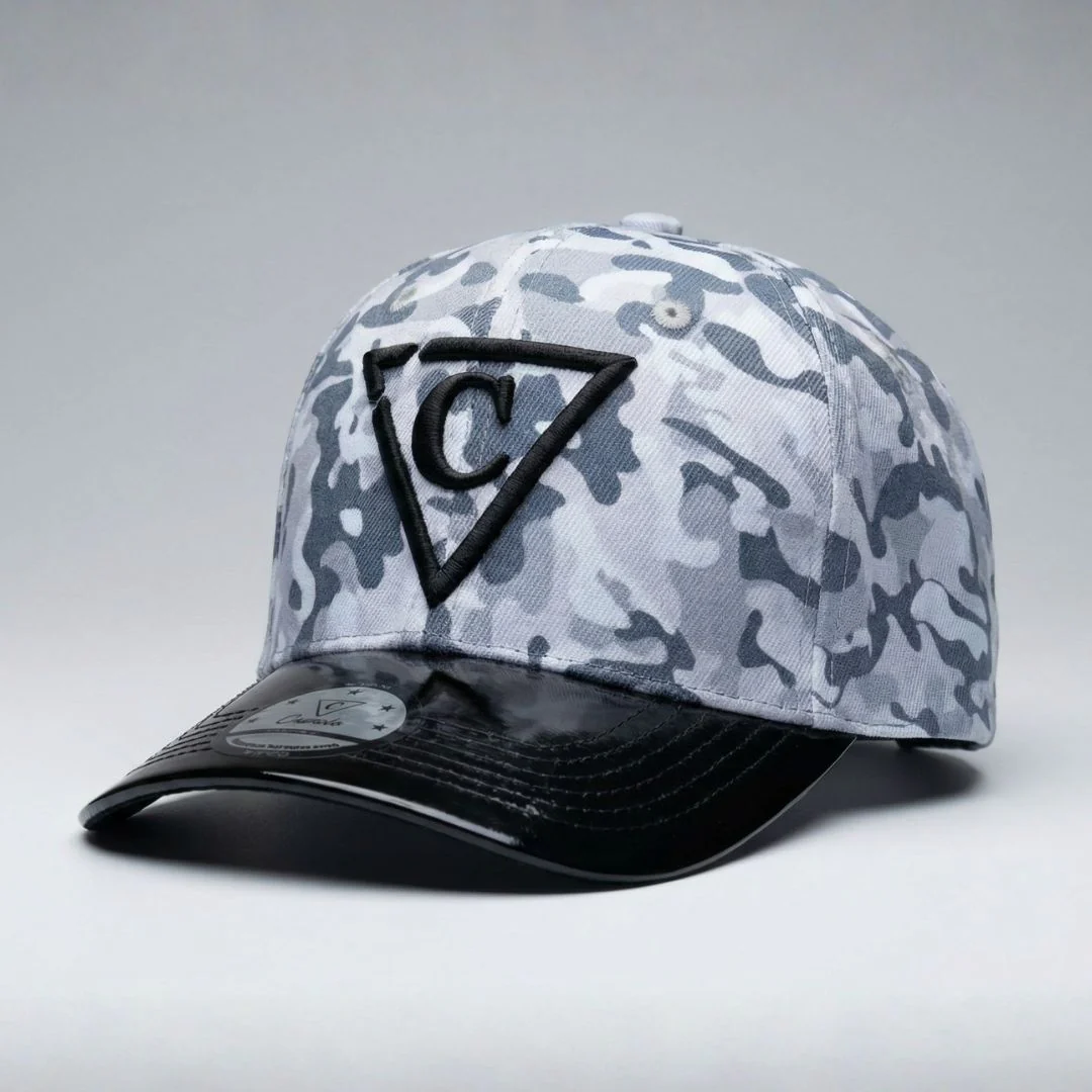 Grey Camo Curved Baseball Cap - Grey - Image 9