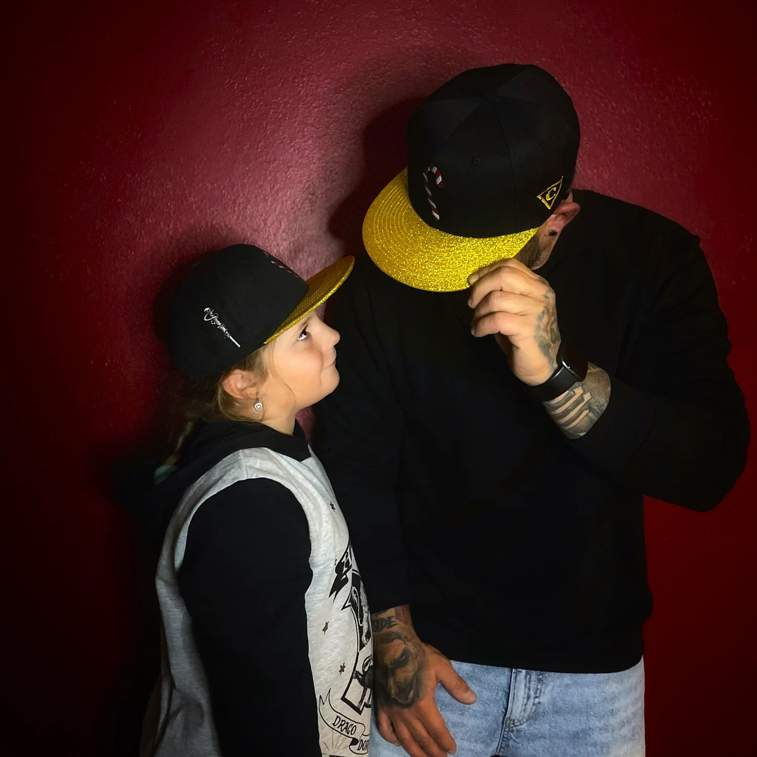 Holiday Feast Snapback Child Size - Black/Gold Glitter - Image 10