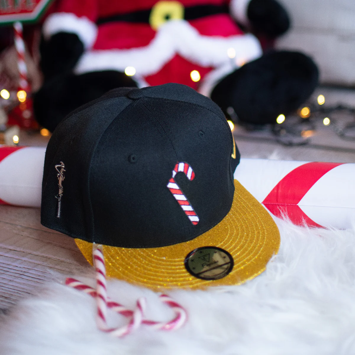 Holiday Feast Snapback Child Size - Black/Gold Glitter - Image 12