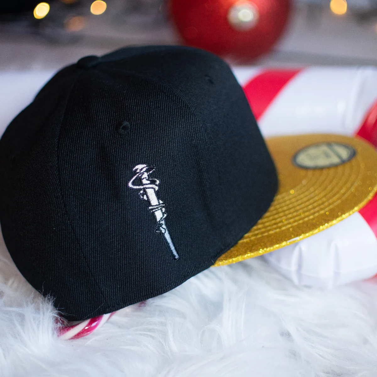 Holiday Feast Snapback Child Size - Black/Gold Glitter - Image 13