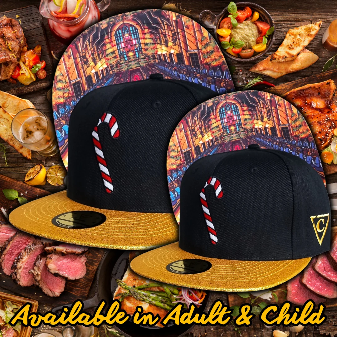 Holiday Feast Snapback Child Size - Black/Gold Glitter - Image 18