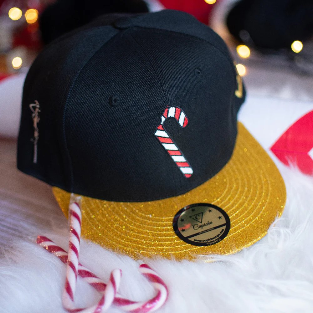 Holiday Feast Snapback Child Size - Black/Gold Glitter - Image 4