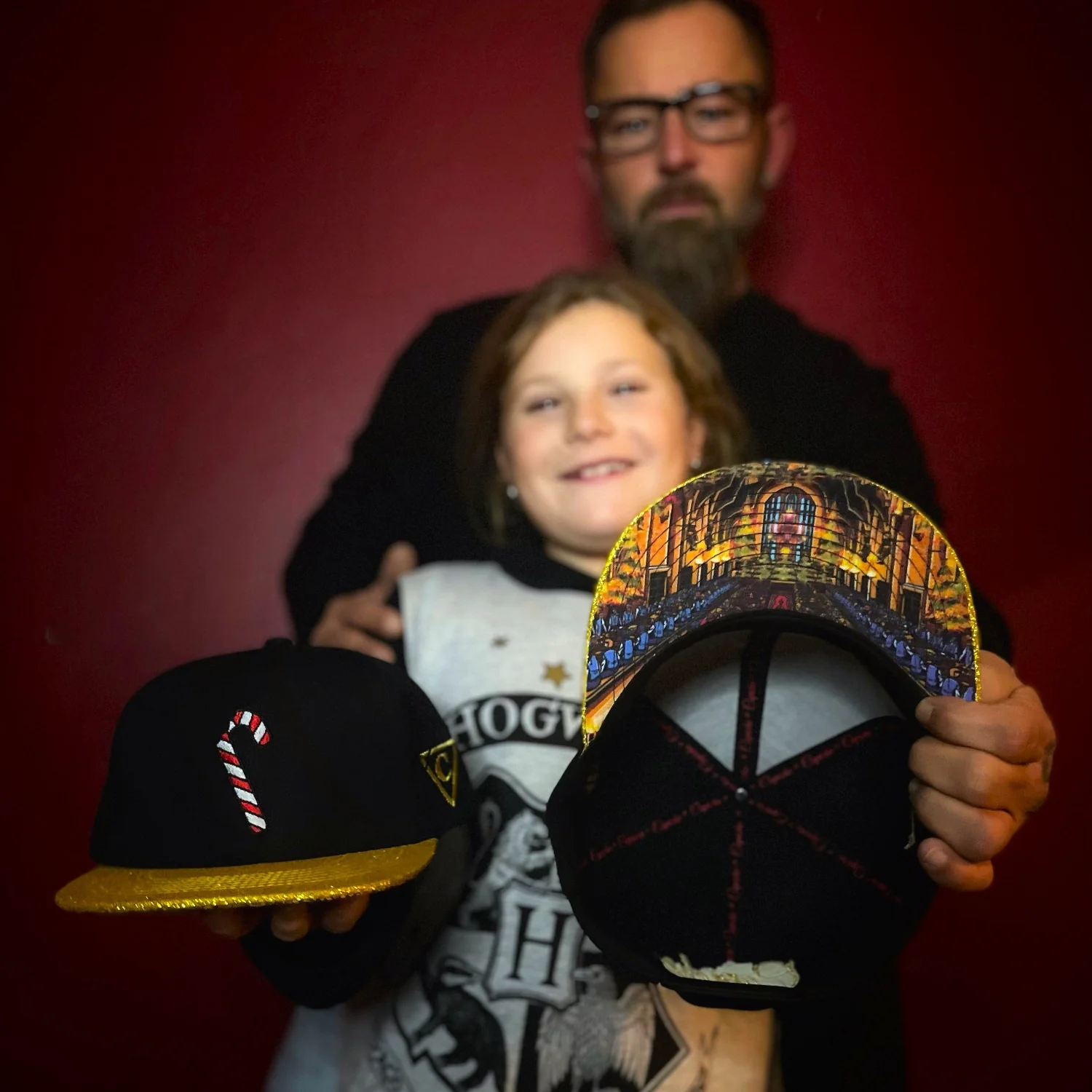 Holiday Feast Snapback Child Size - Black/Gold Glitter - Image 8