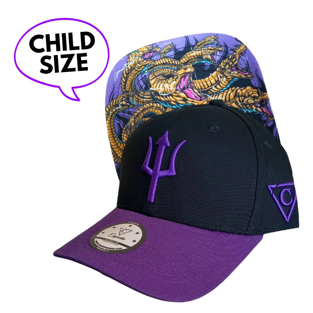 Hydra Curved Cap Child Size - Black/Purple