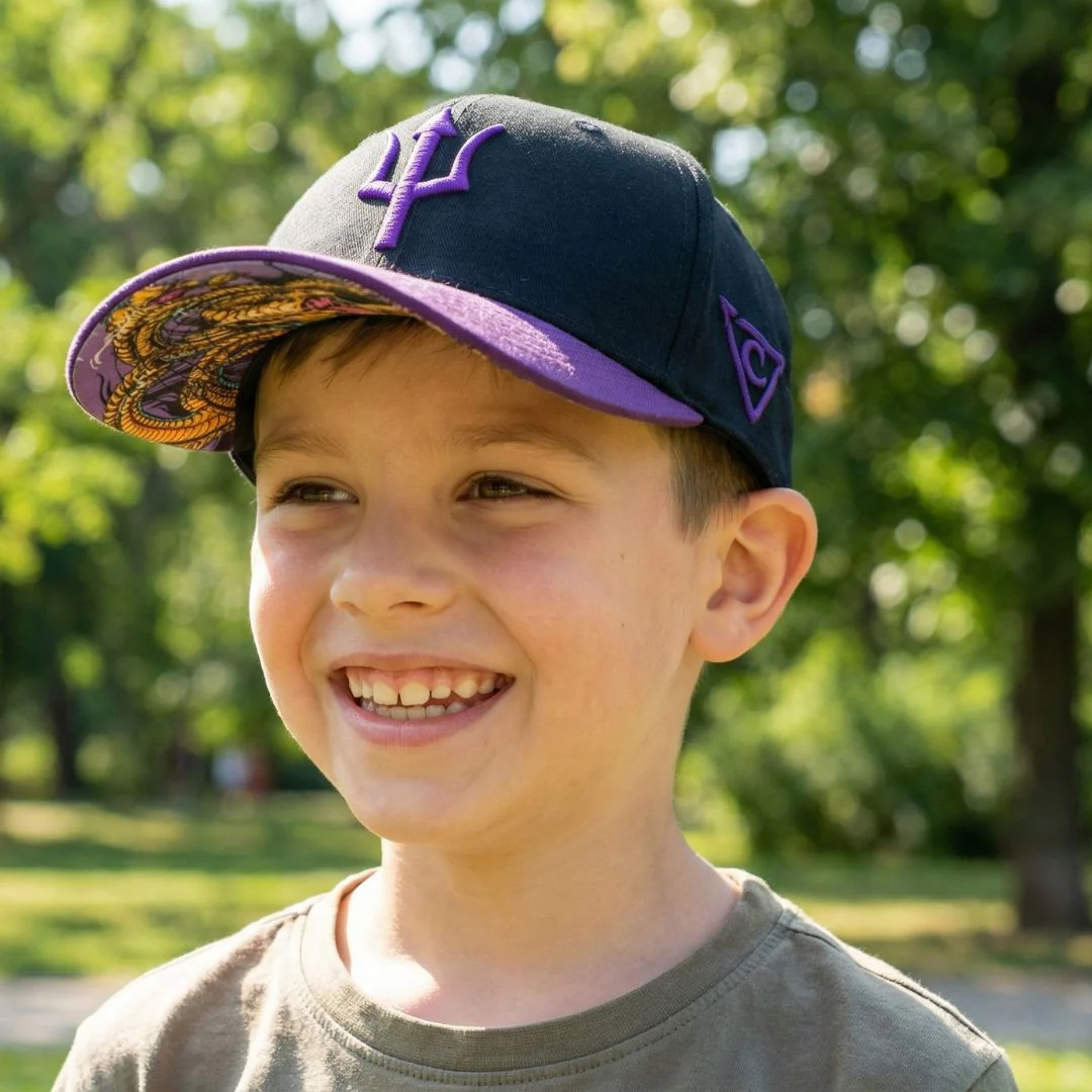 Hydra Curved Cap Child Size - Black/Purple - Image 3