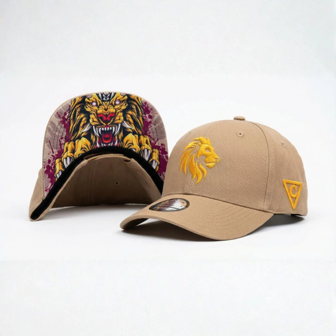 Lion Curved Baseball Cap - Beige - Image 7