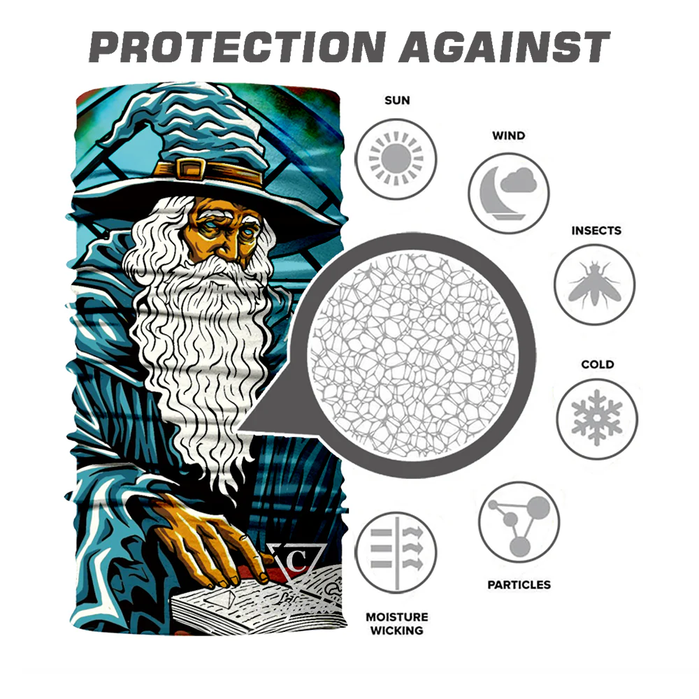 Lost Wizard Biker Mask - White/Blue - Image 5