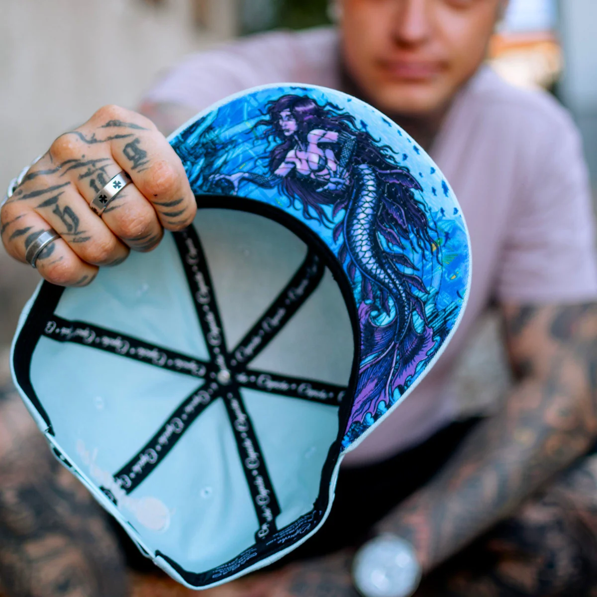 Mermaid Paradise Snapback - Pastel Blue - Image 2