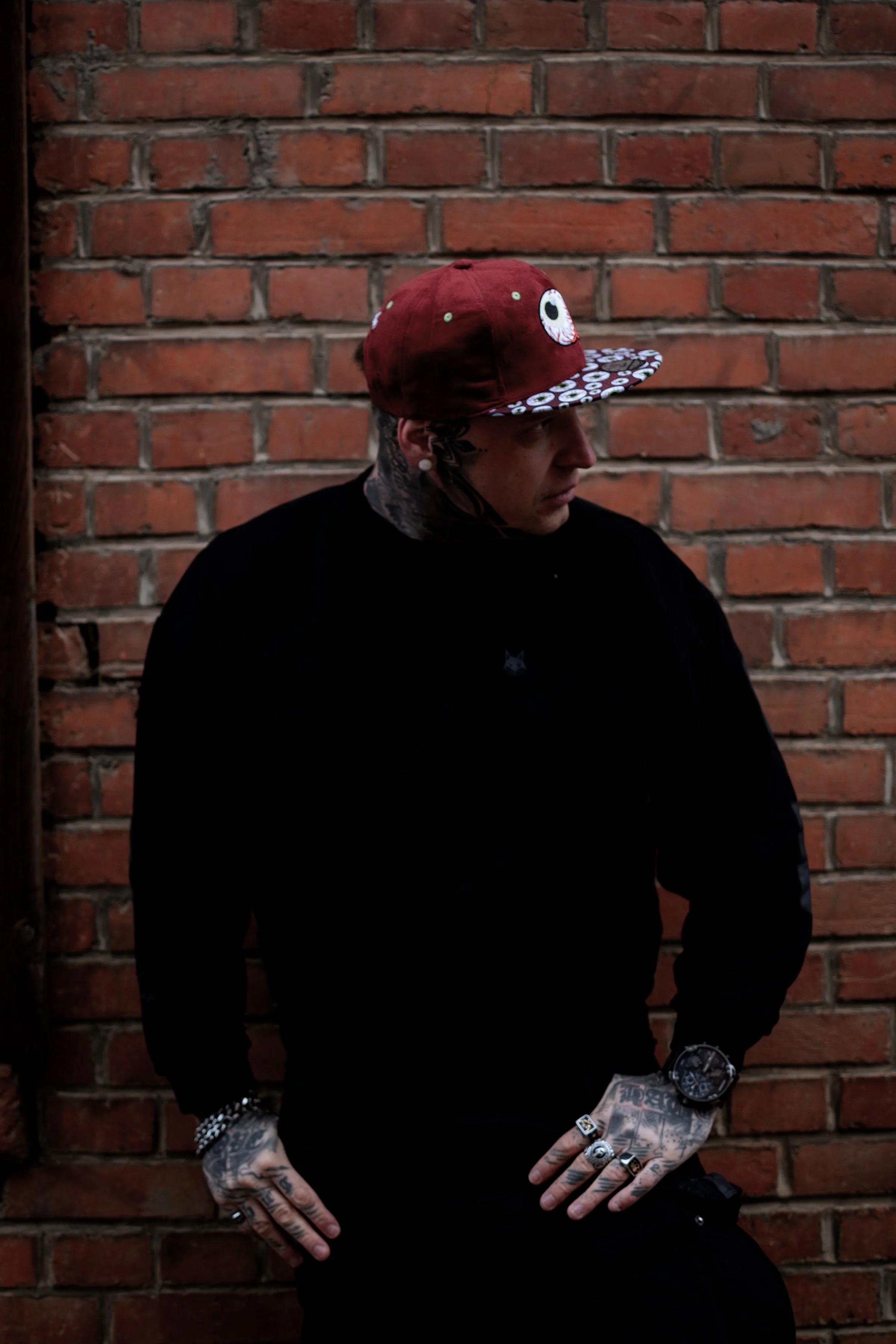LIMITED EDITION Monster Vision Snapback - Dark Maroon Suede with Eyes - Image 12