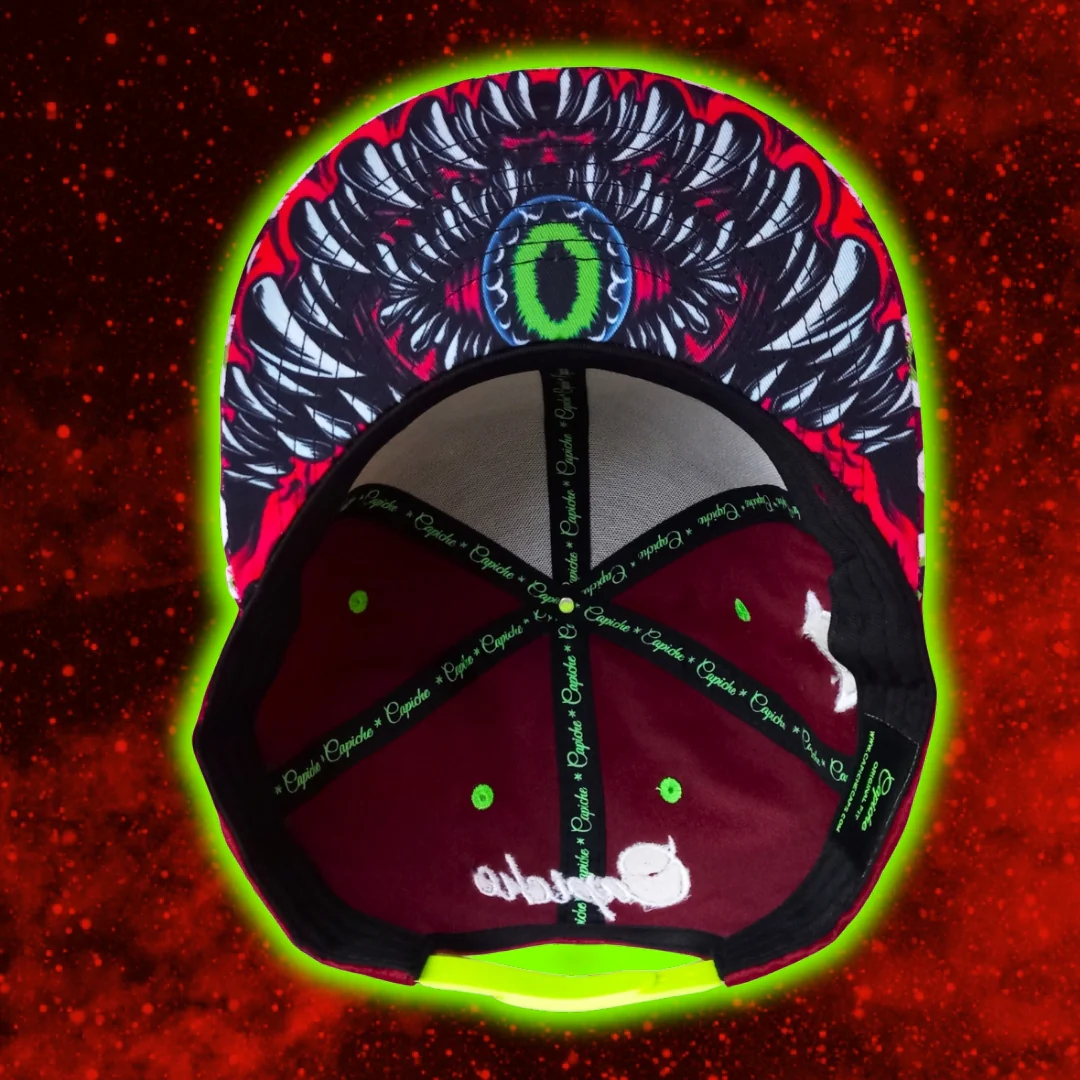 LIMITED EDITION Monster Vision Snapback - Dark Maroon Suede with Eyes - Image 16