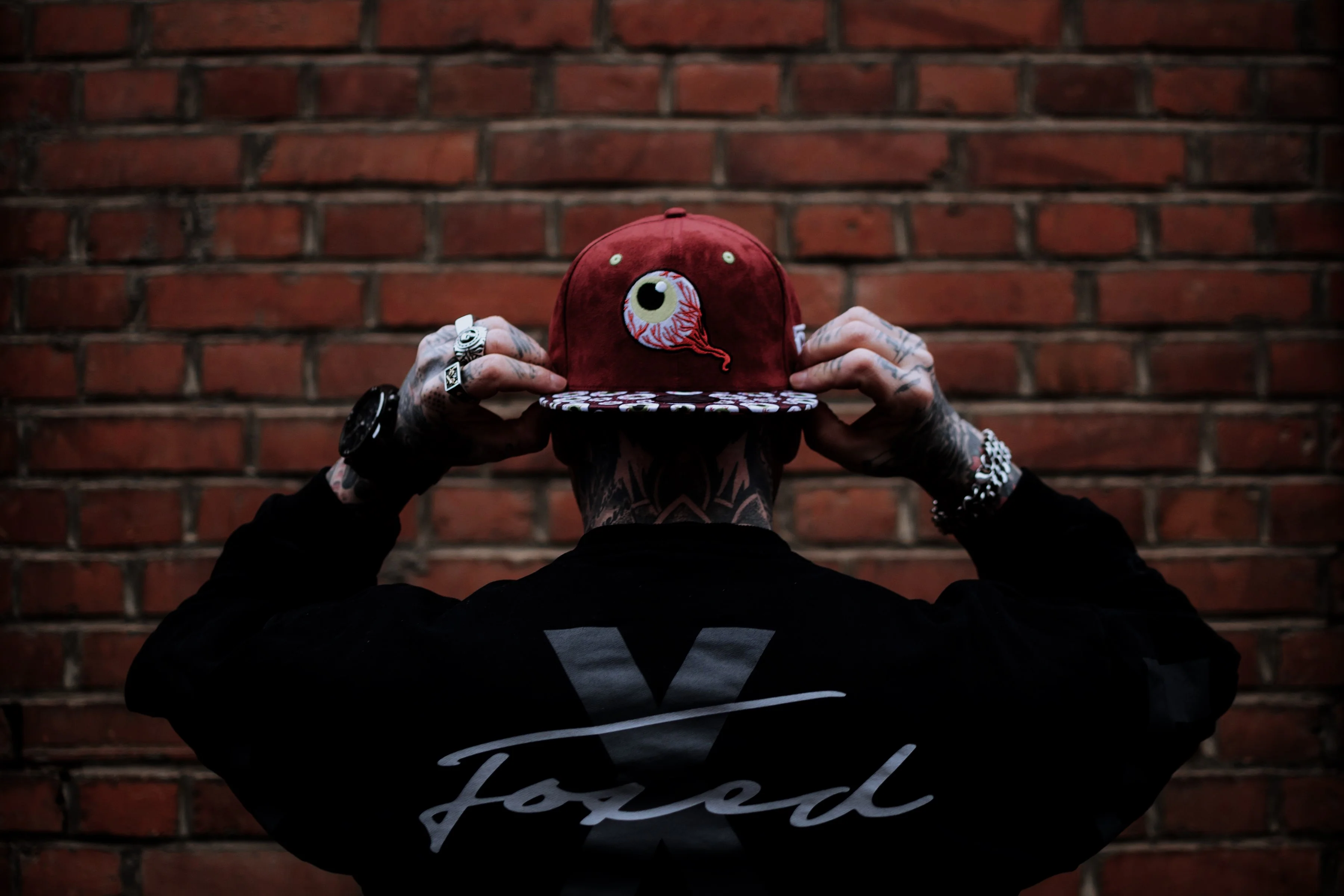 LIMITED EDITION Monster Vision Snapback - Dark Maroon Suede with Eyes - Image 6