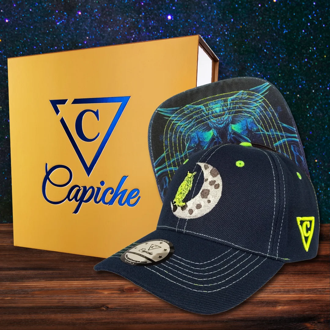 Night Owl Curved Cap - Night Blue/Neon Green Stitching - Image 3