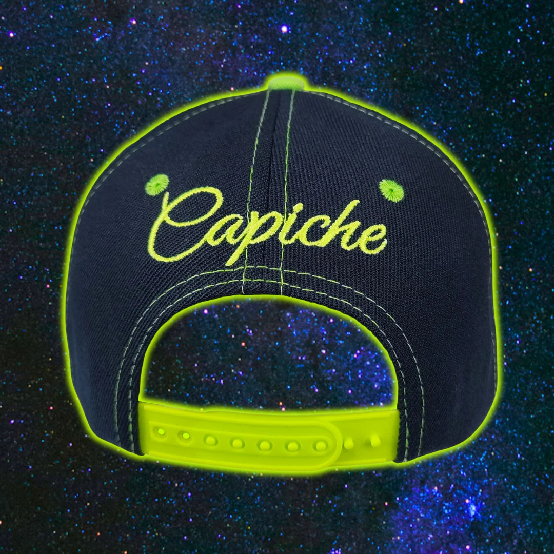 Night Owl Curved Cap - Night Blue/Neon Green Stitching - Image 9