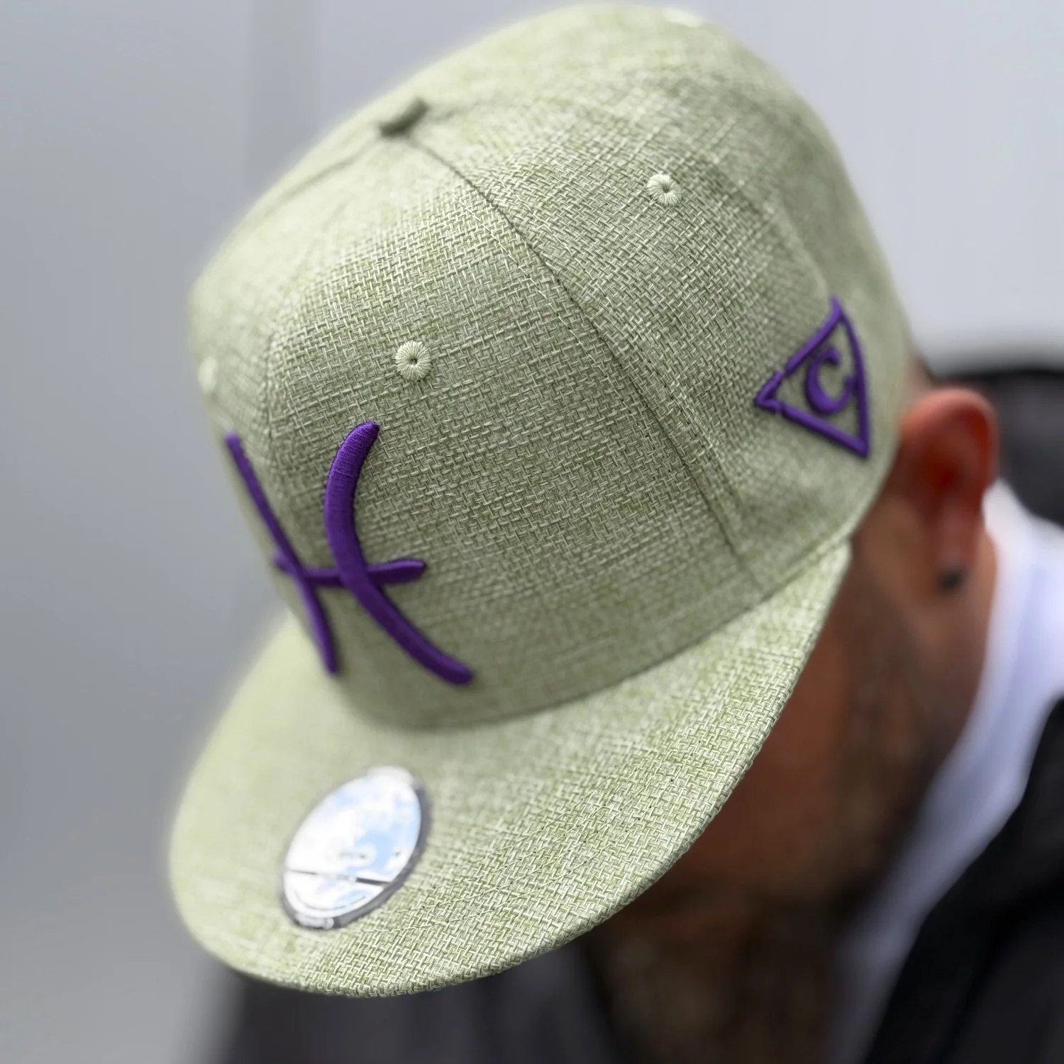 Pisces Snapback - Pale Green Thick Cotton - Image 15