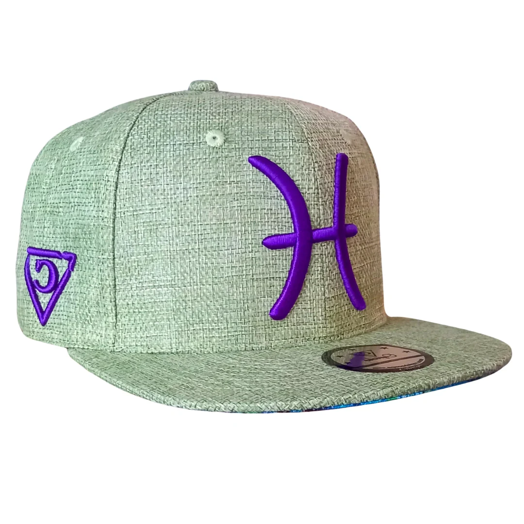Pisces Snapback - Pale Green Thick Cotton - Image 17