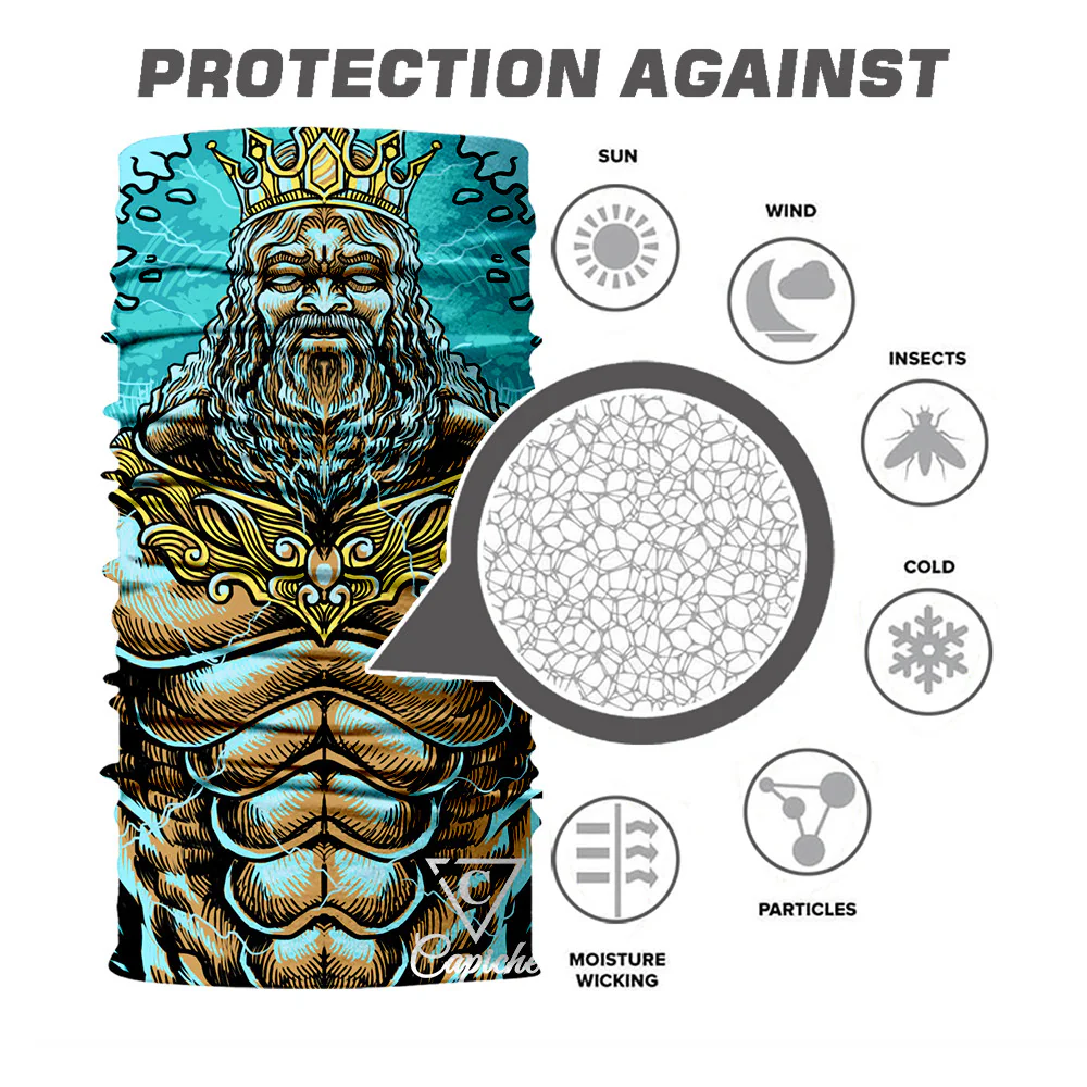 Poseidon Biker Mask - Blue - Image 4