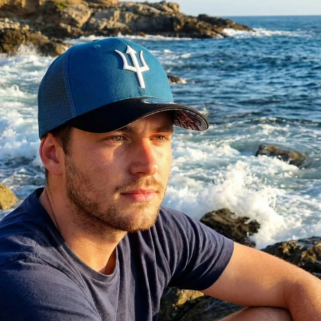 Poseidon Trucker Cap - Blue/Black - Image 2