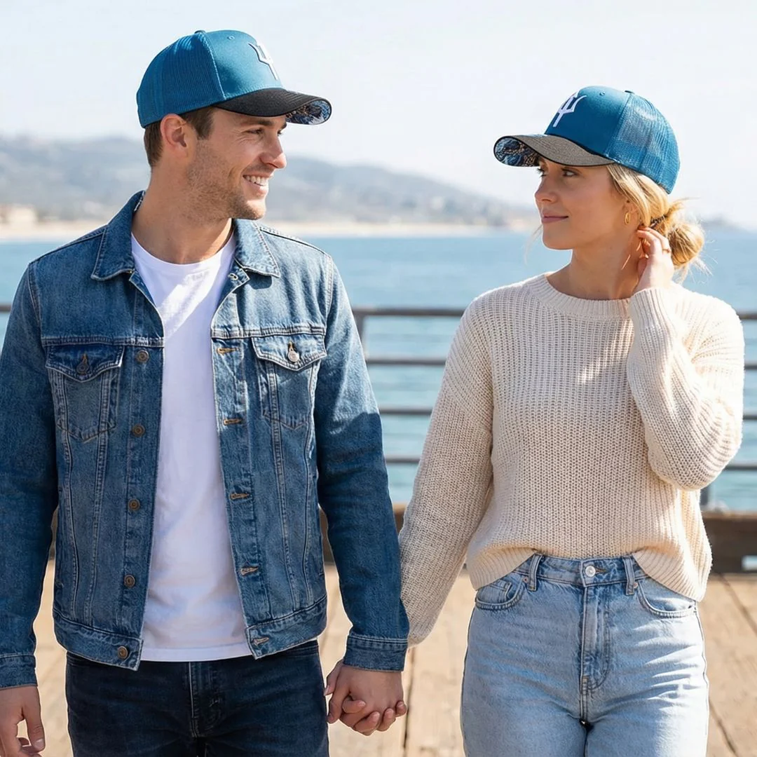 Poseidon Trucker Cap - Blue/Black - Image 3