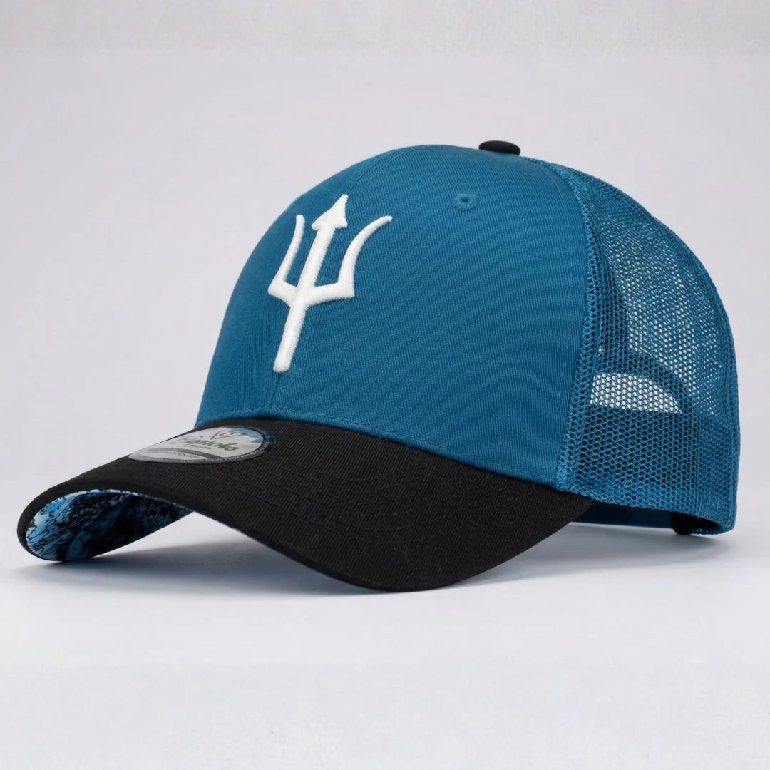 Poseidon Trucker Cap - Blue/Black - Image 4