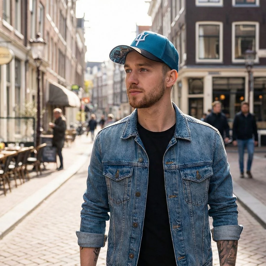 Poseidon Trucker Cap - Blue/Black - Image 5