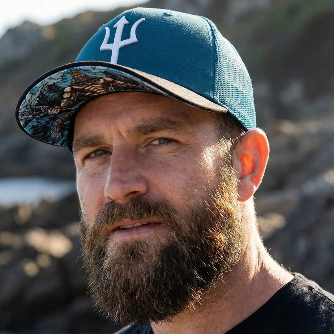 Poseidon Trucker Cap - Blue/Black - Image 6