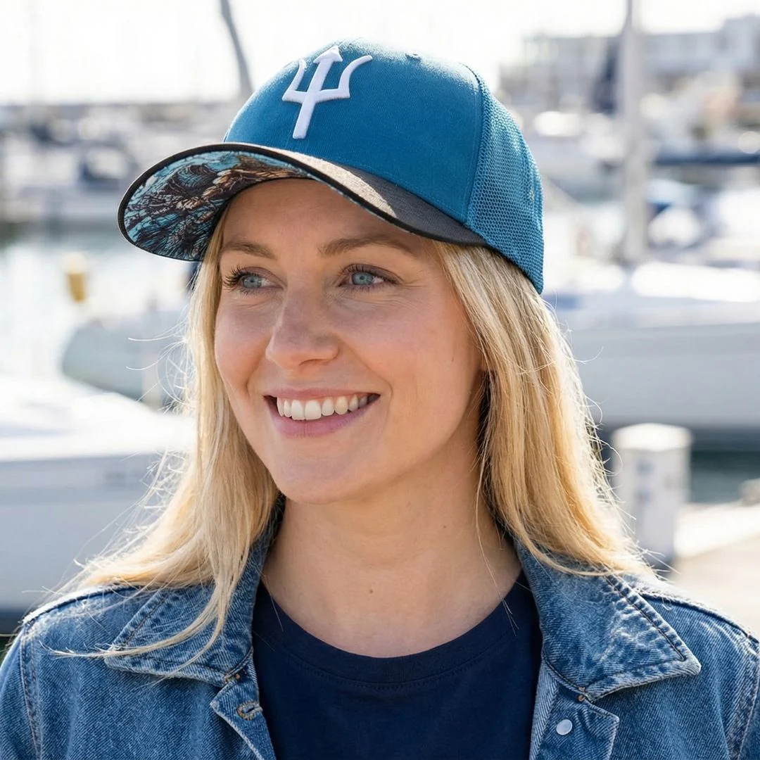 Poseidon Trucker Cap - Blue/Black - Image 7