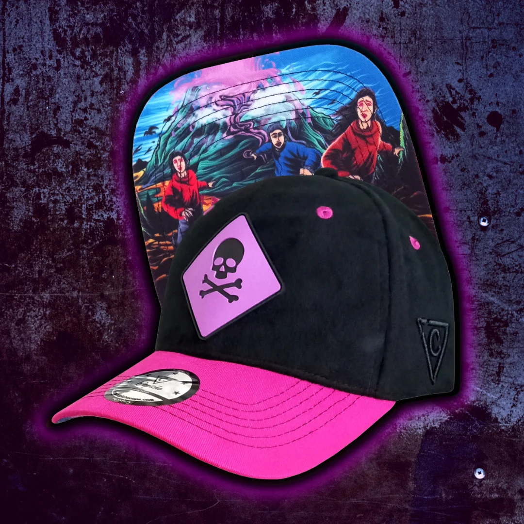 Purple Volcano Curved Cap - Black Fleece/Pink - Image 12