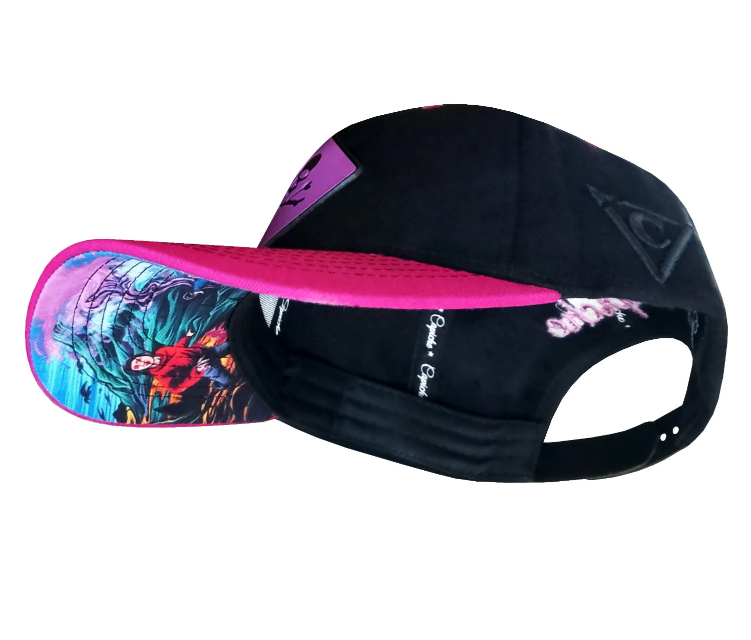 Purple Volcano Curved Cap - Black Fleece/Pink - Image 13