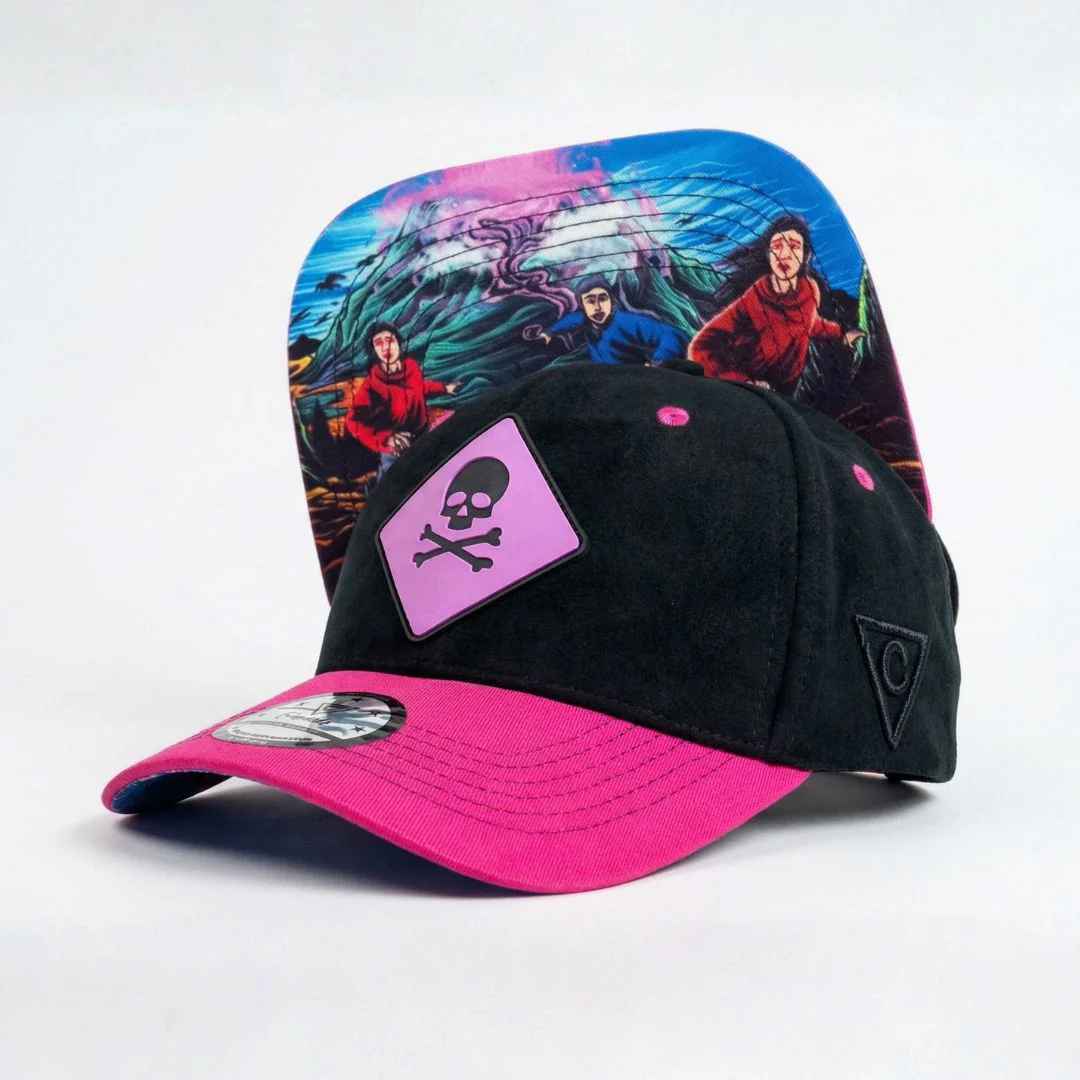 Purple Volcano Curved Cap - Black Fleece/Pink - Image 4