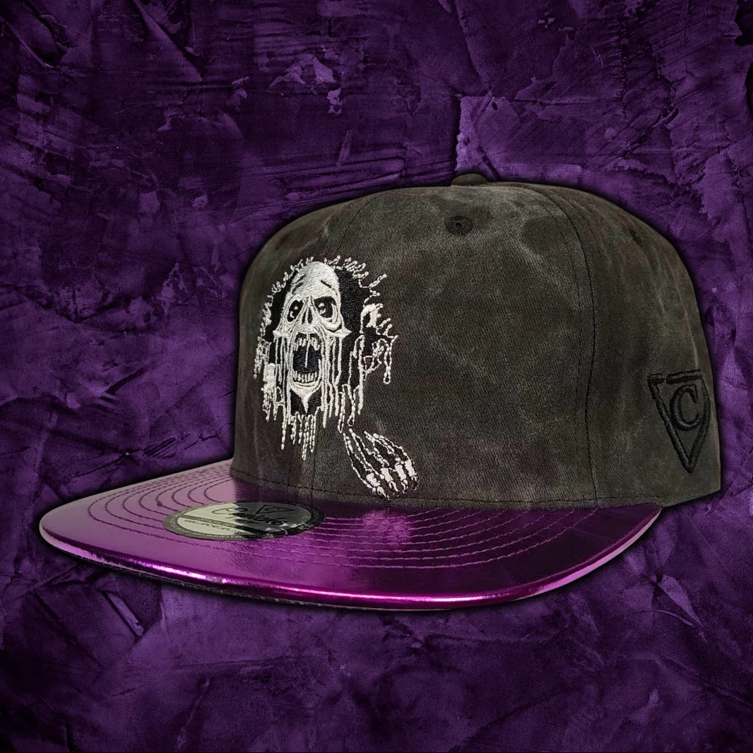 Realm of the Dead Snapback - Grey Washed/Purple Crackling Metallic - Image 11