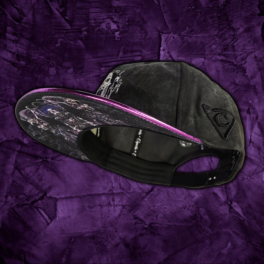 Realm of the Dead Snapback - Grey Washed/Purple Crackling Metallic - Image 12