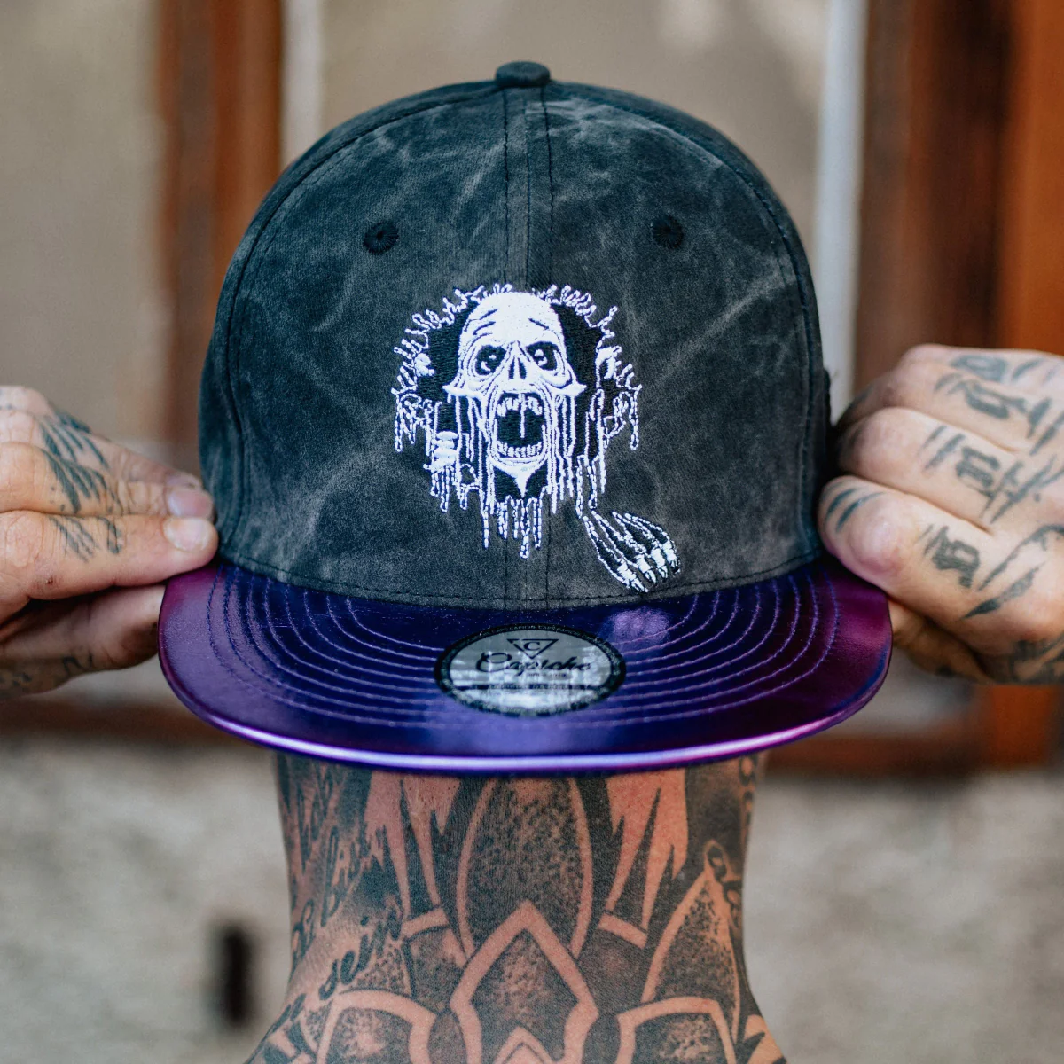 Realm of the Dead Snapback - Grey Washed/Purple Crackling Metallic - Image 2