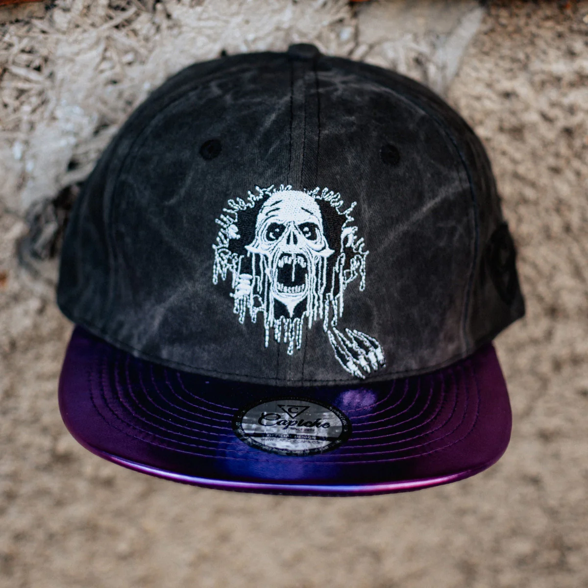 Realm of the Dead Snapback - Grey Washed/Purple Crackling Metallic - Image 8