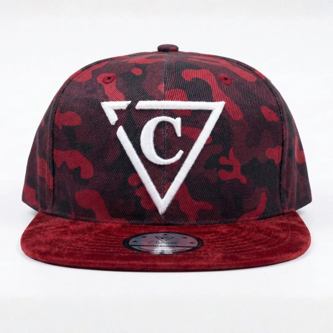 Red Camo Snapback - Suede Brim - Image 10