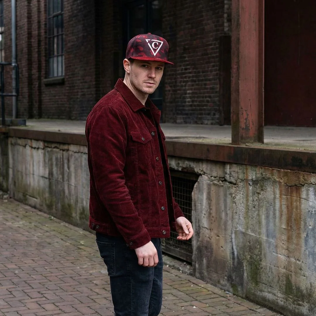 Red Camo Snapback - Suede Brim - Image 3