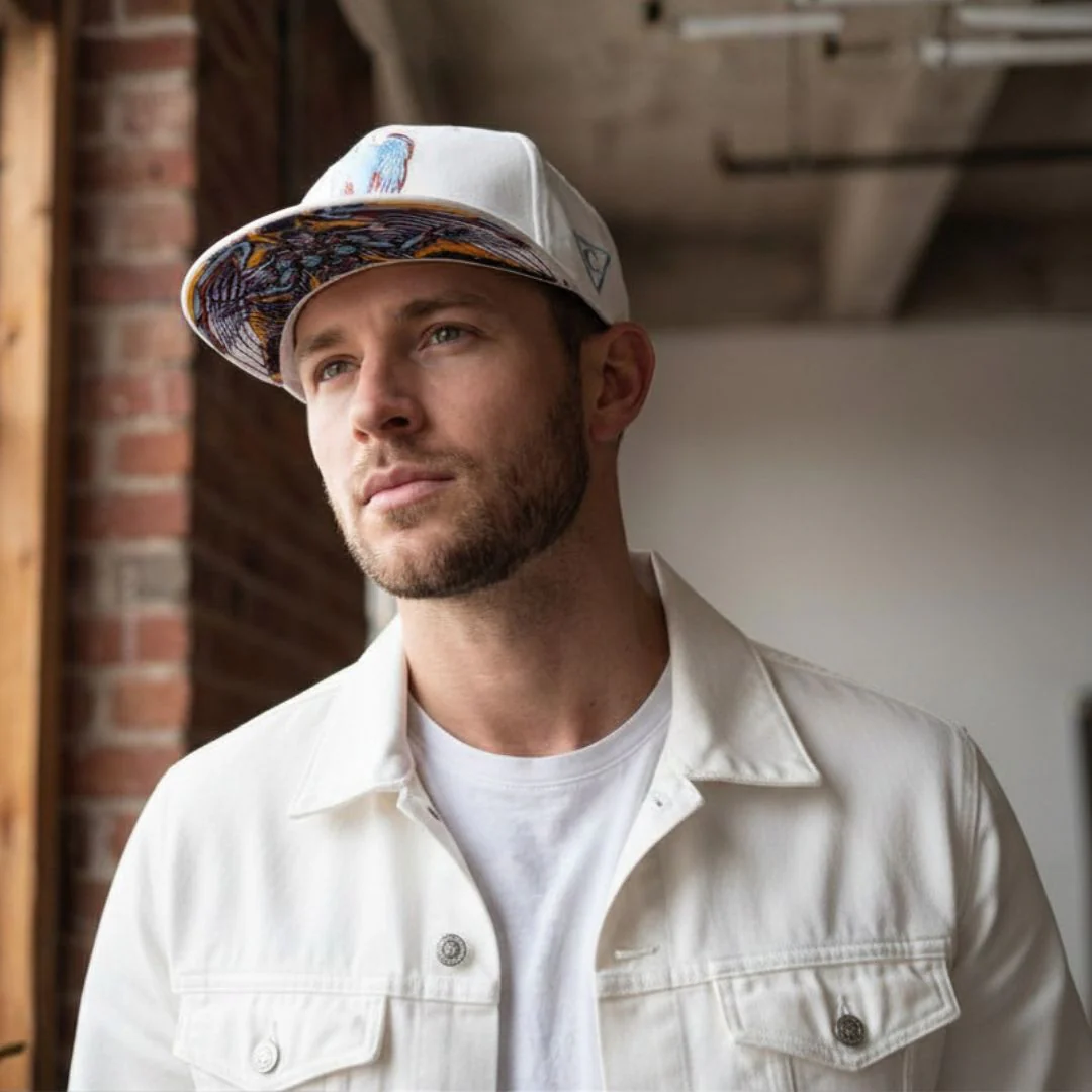 Robot Angel Snapback - White Suede - Image 2