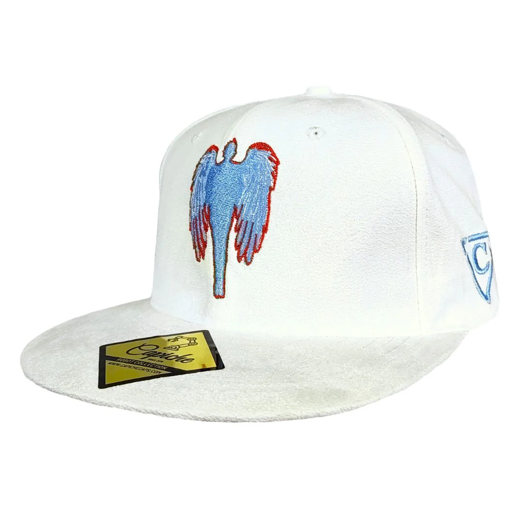 Robot Angel Snapback - White Suede - Image 8