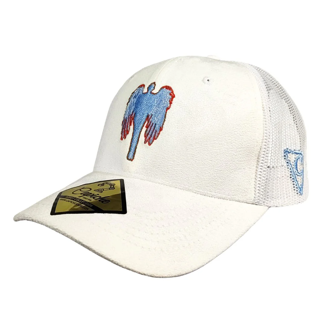 Robot Angel Trucker Cap - White Suede - Image 10