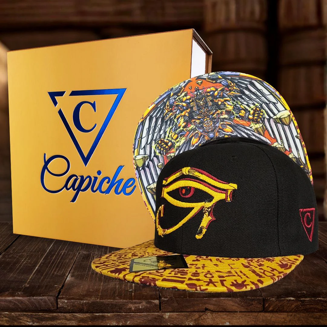 Robot Horus Snapback - Black/Yellow Egyptian Pattern - Image 10