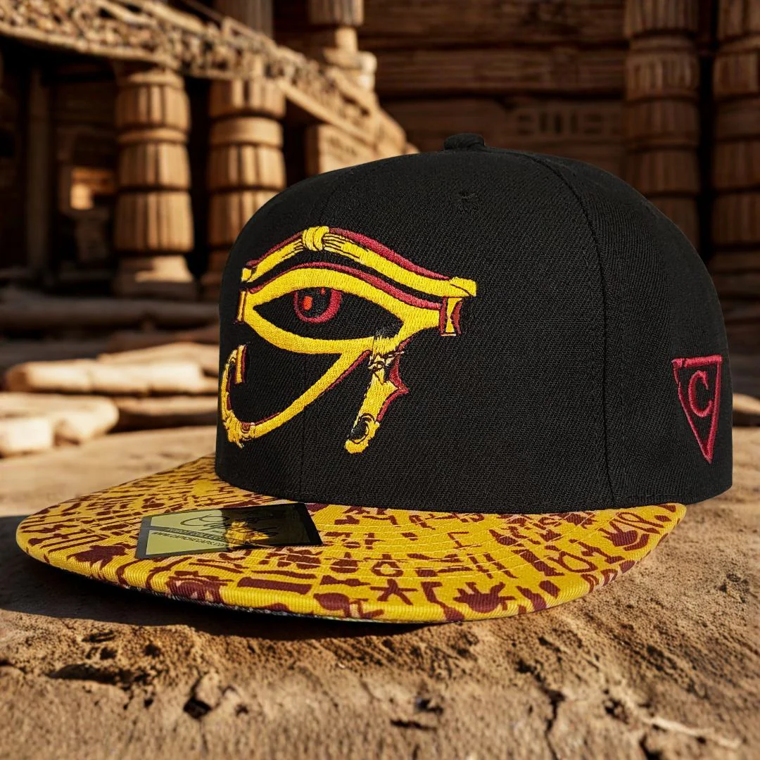 Robot Horus Snapback - Black/Yellow Egyptian Pattern - Image 11