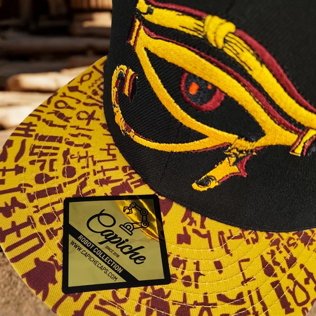 Robot Horus Snapback - Black/Yellow Egyptian Pattern - Image 12