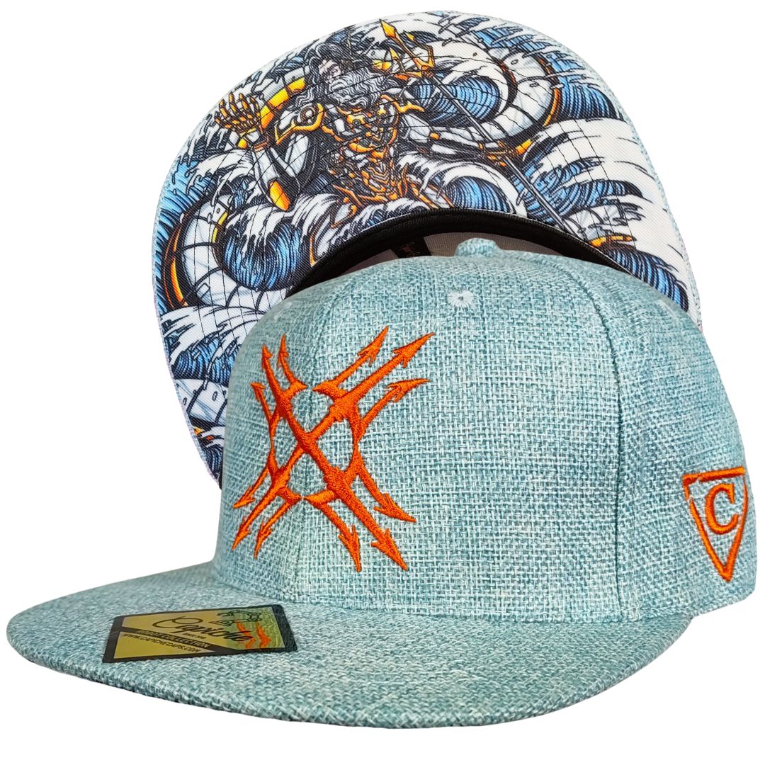 Robot Poseidon Snapback - Light Blue Thick Cotton