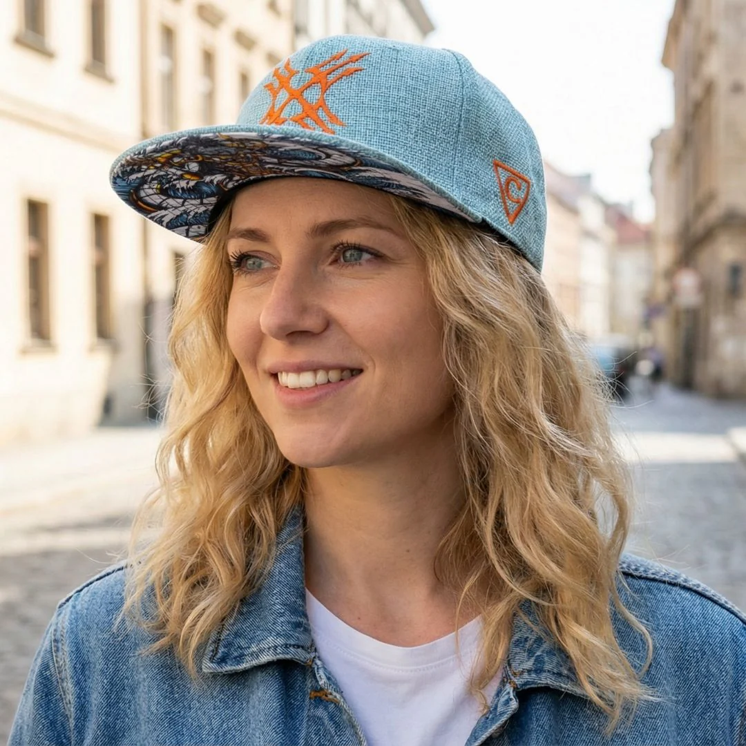 Robot Poseidon Snapback - Light Blue Thick Cotton - Image 7