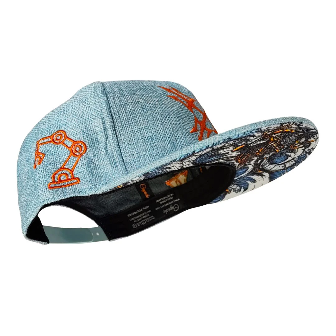Robot Poseidon Snapback - Light Blue Thick Cotton - Image 8