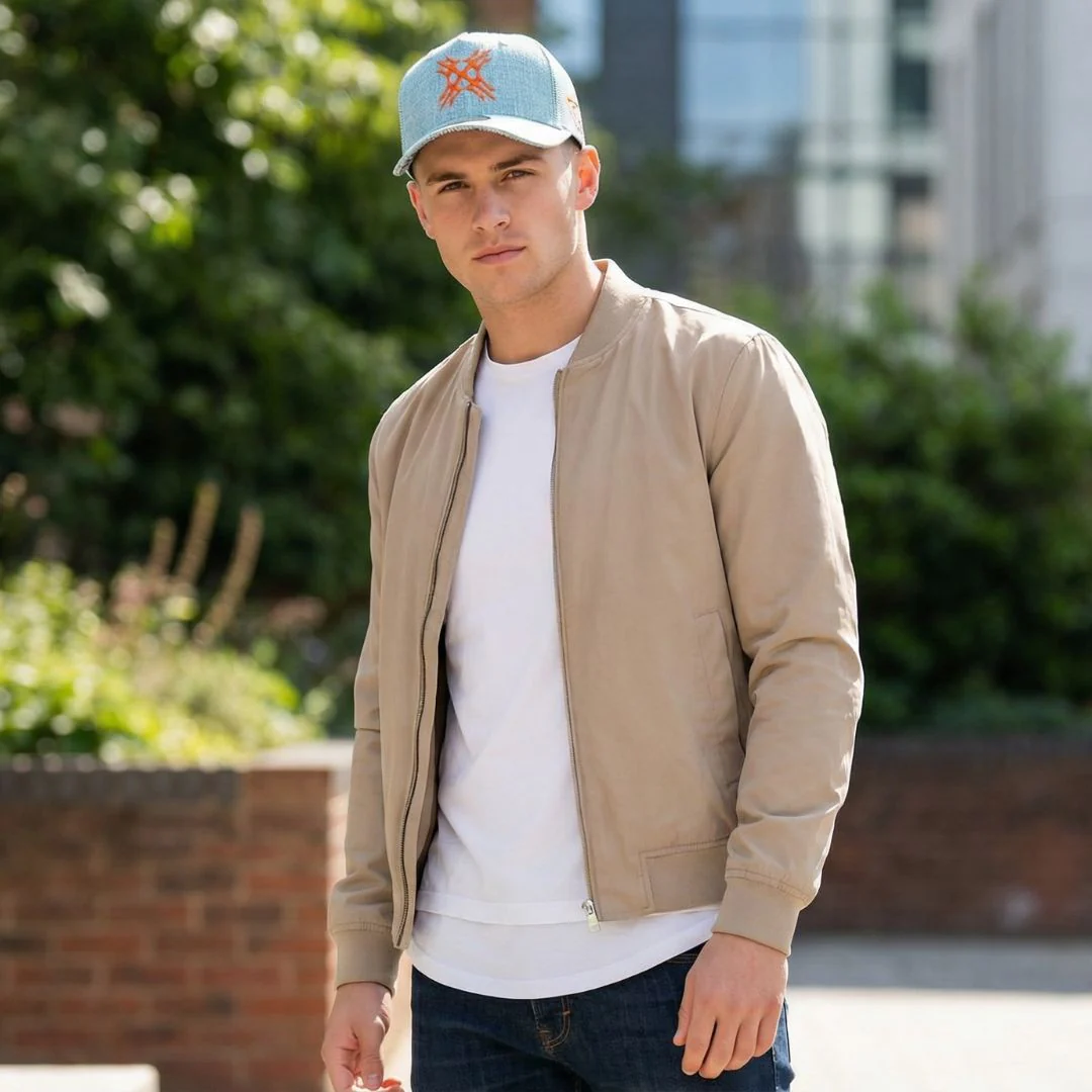 Robot Poseidon Trucker Cap - Light Blue Thick Cotton - Image 5