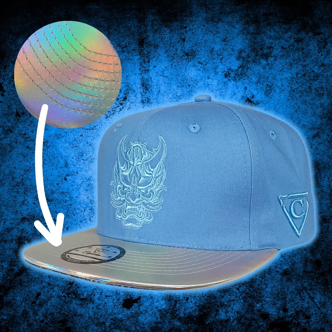 Robot Samurai Snapback - Light Blue/Silver Crackling Metallic - Image 8