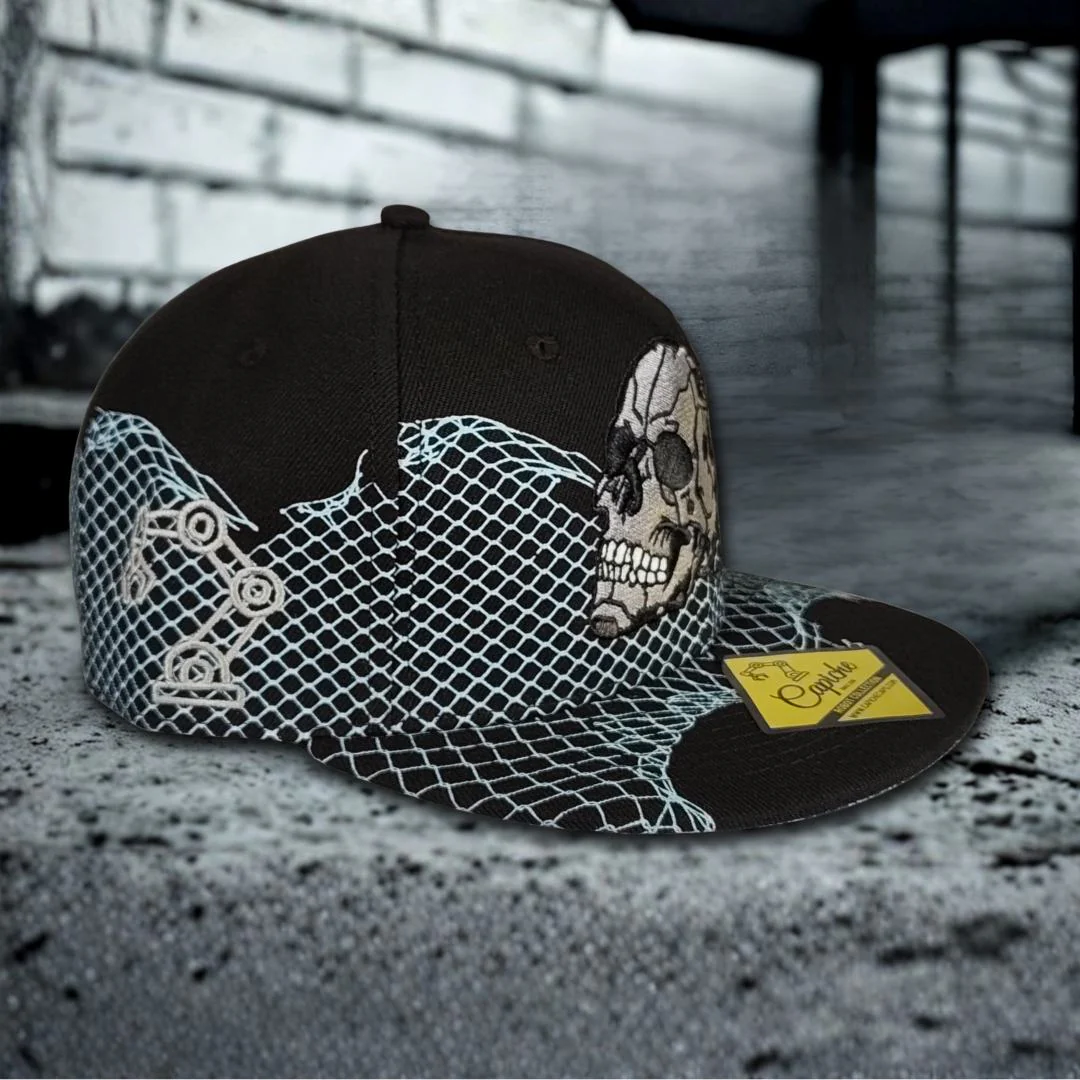Robot Skull Snapback - Black/Wired Grey - Image 12