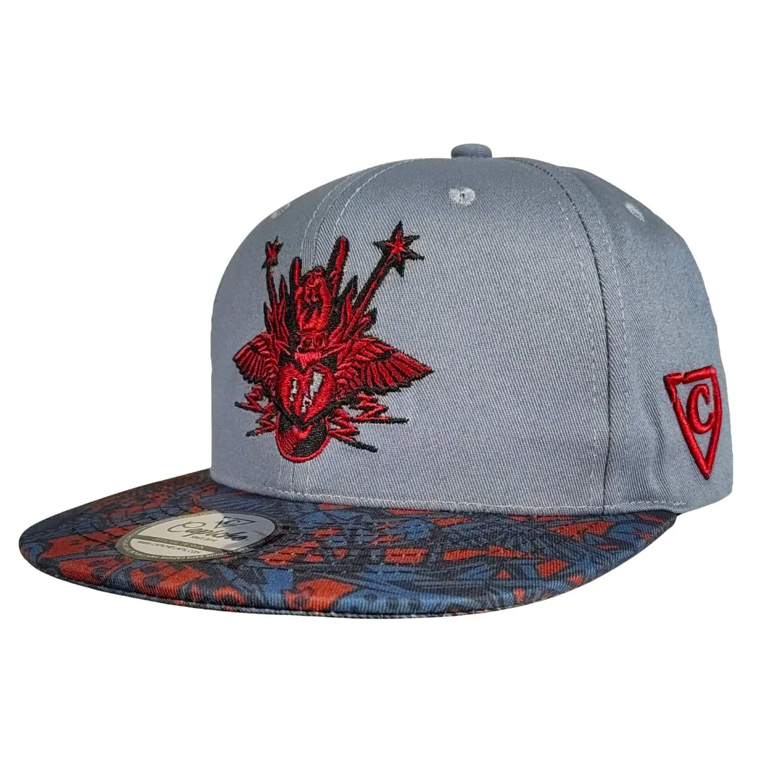 Rock On Snapback - Grey/Red - Image 10