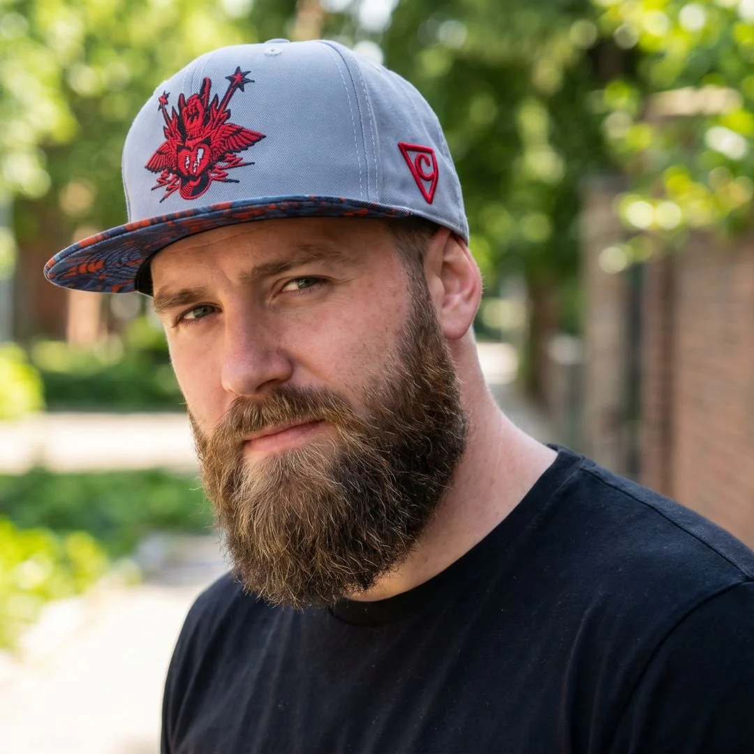 Rock On Snapback - Grey/Red - Image 2